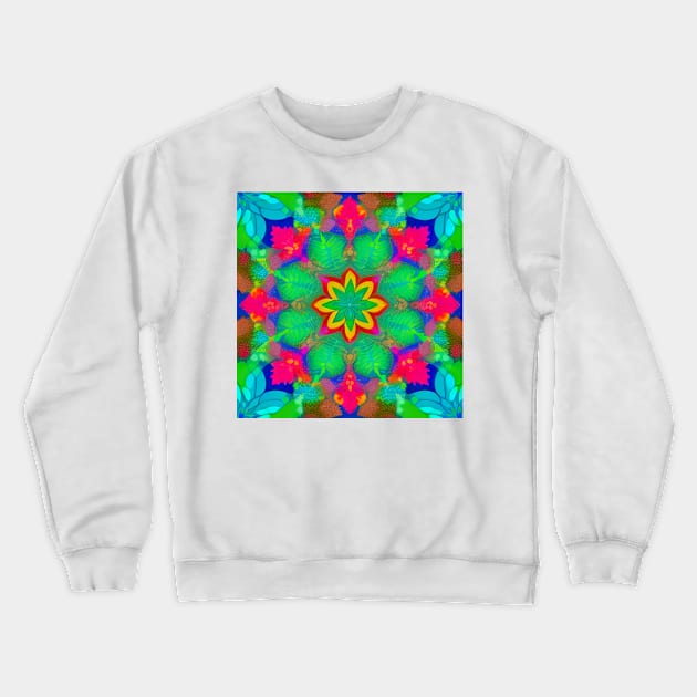 Tropical Leaves Mandala Crewneck Sweatshirt by likbatonboot